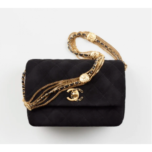 Chanel MINI SAC À RABAT AS3378 noir