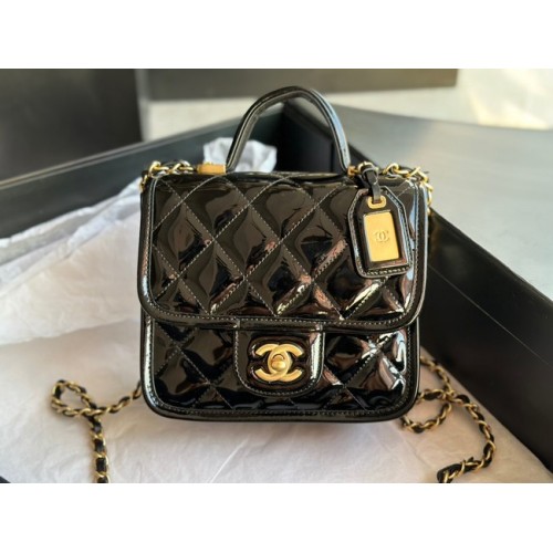 Chanel MINI SAC À RABAT AVEC POIGNÉE SUPÉRIEURE AS3652 noir