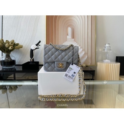 Chanel MINI Flap Bag Original en cuir de mouton 1115 gris