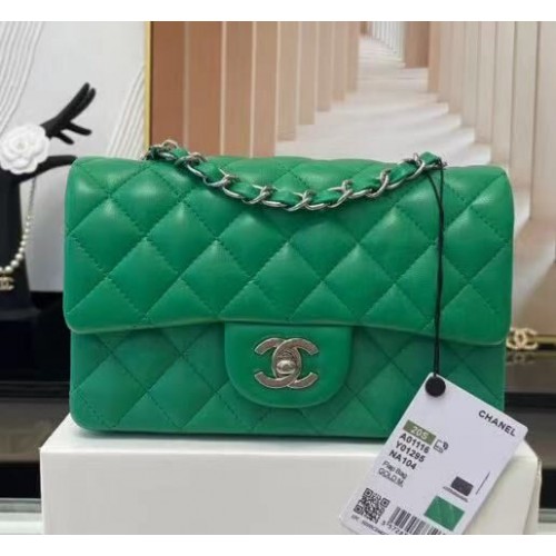 Chanel MINI Flap Bag Cuir de Mouton Original 1116 Vert