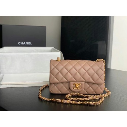 Chanel MINI Sac à Rabat Original en Cuir de Mouton 1116 Taupe