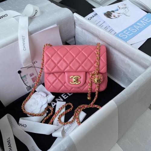 Chanel MINI Flap Bag Original en cuir de mouton AS1786 rose