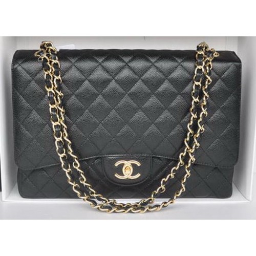 Chanel Maxi Sac Classique A36098 Noir Motif Cannage Doré
