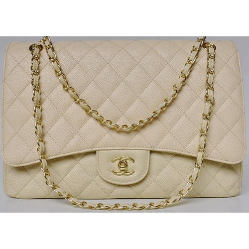Chanel Maxi Sac à Rabat Classique Matelassé Abricot Cannage Patterns A58601 Doré