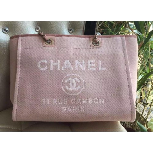 Chanel Sac cabas moyen en toile A1679M Rose