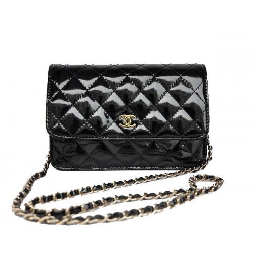 Pas cher Chanel Mini Flap Bag A33814 Noir Vernis Doré