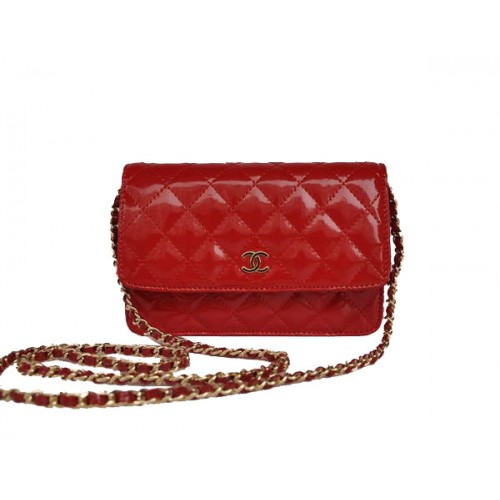 Pas cher Chanel Mini Flap Bag A33814 Rouge Vernis Doré
