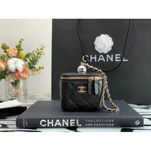 Chanel Original Sac Cosmétique En Cuir Caviar AP2195 Noir