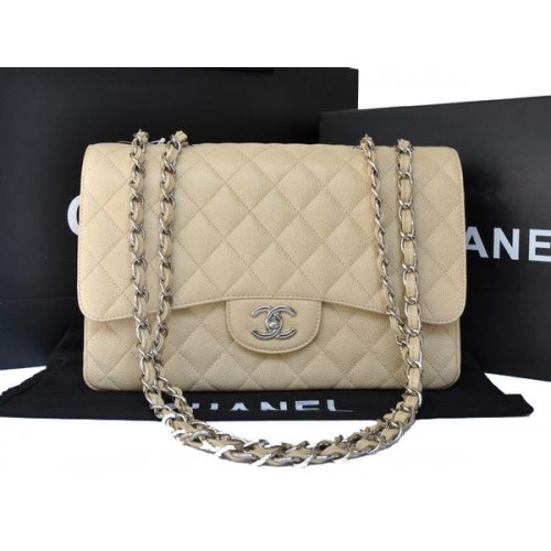 Chanel Original Caviar Sac à rabat en cuir A28600 Abricot