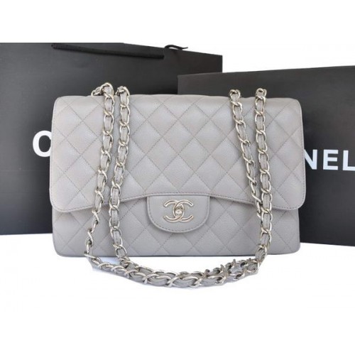 Chanel Original Caviar Sac à rabat en cuir A28600 Gris