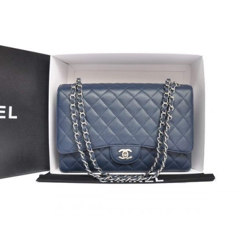 Chanel Original Caviar Leather Jumbo Flap Bag A47600 Bleu