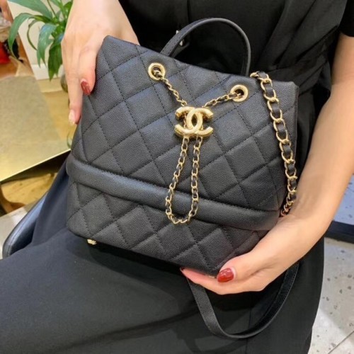 Chanel Original Caviar Leather Sac Hobo Sac AS0894 noir