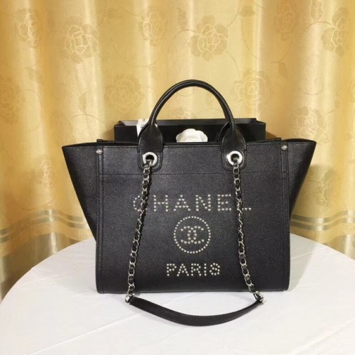 Chanel Original Caviar Leather Tote Shopping Bag 92565 noir