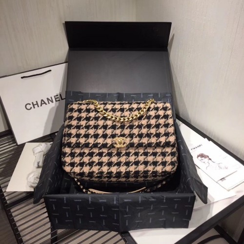 Chanel Original Flap Bags Houndstooth A3269 Noir&Beige