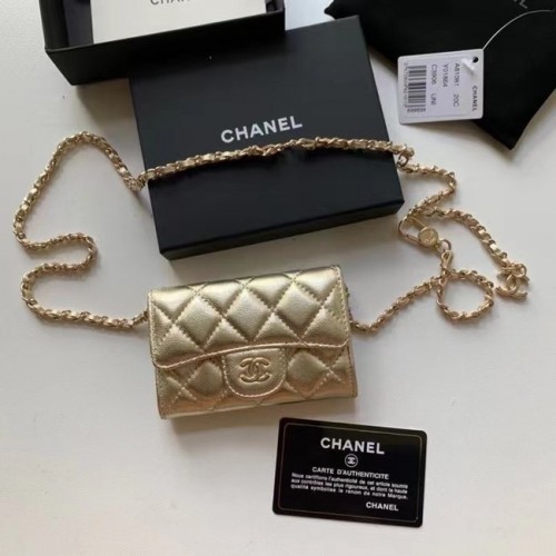 Pochette Chanel Original en cuir de veau grainé 81081 or
