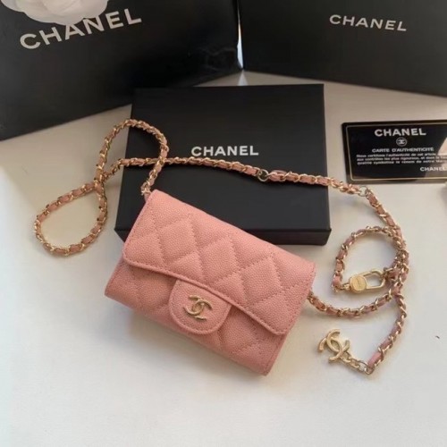 Pochette Chanel Original en cuir de veau grainé 81081 rose