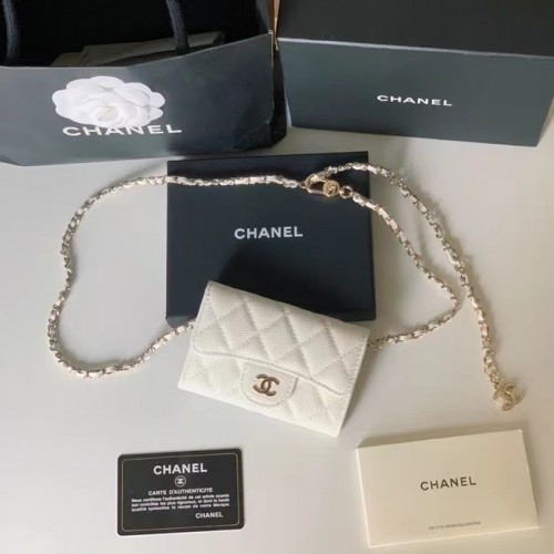 Pochette Chanel Original en cuir de veau grainé 81081 blanc