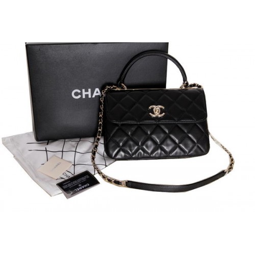 Chanel Original Sac à rabat en cuir d'agneau CHA92237 Noir