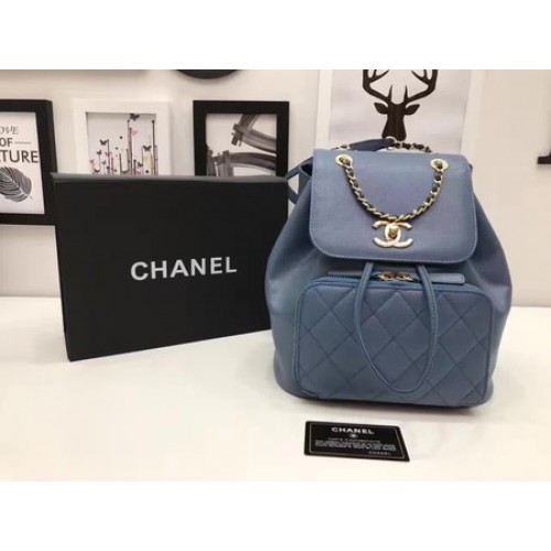 Chanel Sac à dos en cuir d'origine CHA2590 Bleu