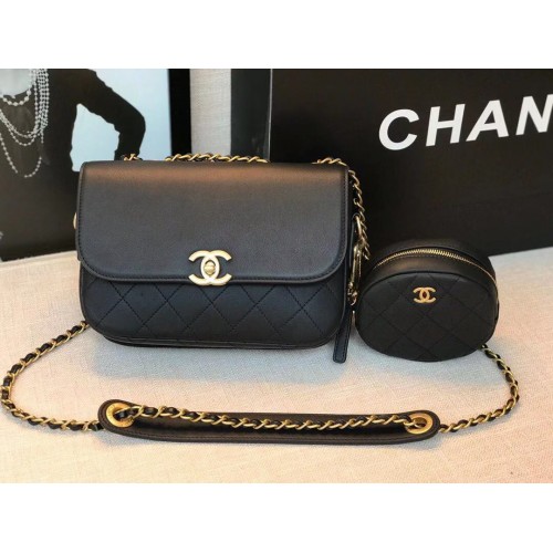Chanel Sac en cuir d'origine C5787 Noir
