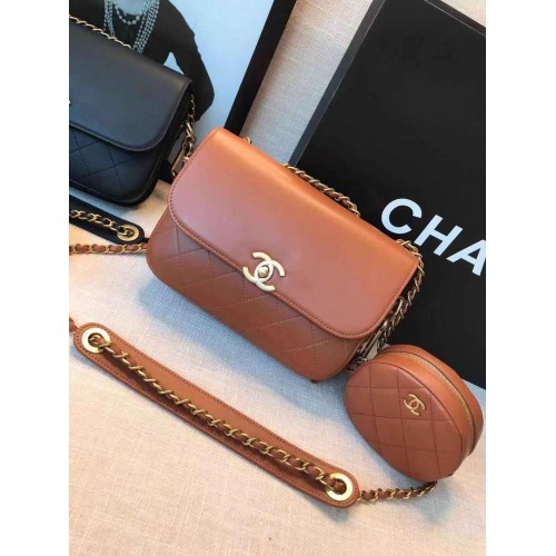 Chanel Sac en cuir d'origine C5787 Marron