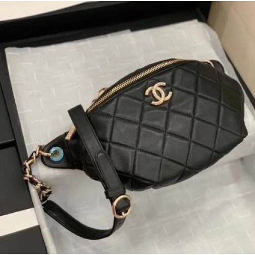 Chanel Original Sac Ceinture En Cuir C5398 Noir