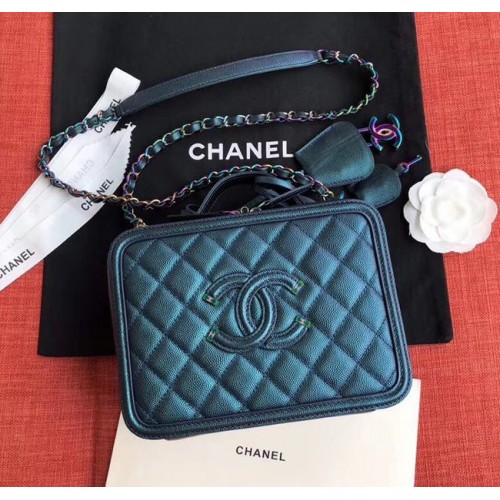 Chanel Original Sac Cosmétique En Cuir A93343 Bleu