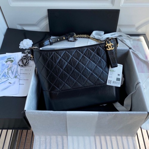 Chanel Sac cabas Gabrielle en cuir d'origine A93824 Noir
