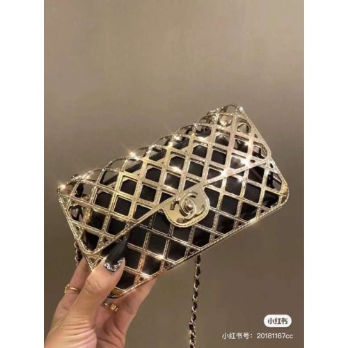 Chanel Original Sac Creux En Cuir 1112 Doré