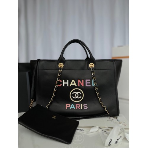 Sac shopping Chanel Original en cuir 66941 noir