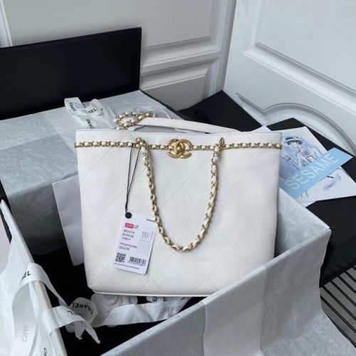 Chanel Original sac cabas en cuir AS2374 blanc