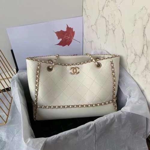 Chanel Original sac cabas en cuir AS8018 blanc