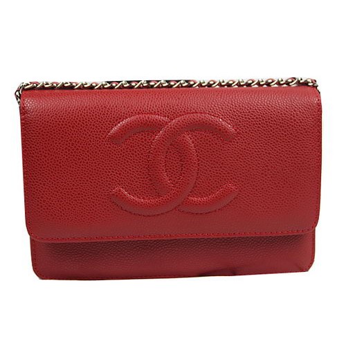 Chanel Mini sacs à rabat en cuir d'origine A48654 Rouge