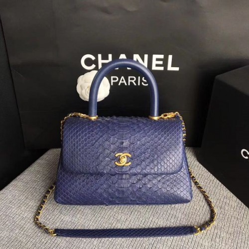 Sac fourre-tout en cuir de python Chanel Original 8119B