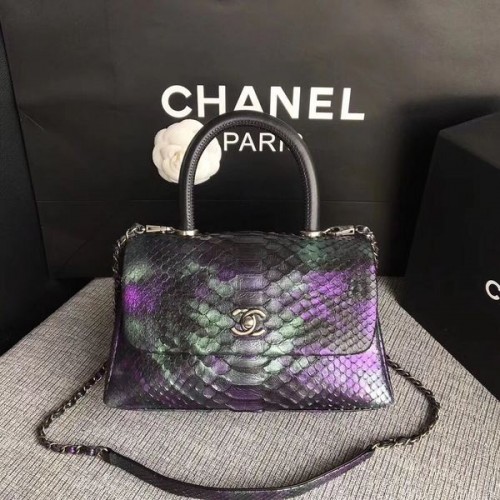 Sac fourre-tout Chanel Original en cuir de python 8119C