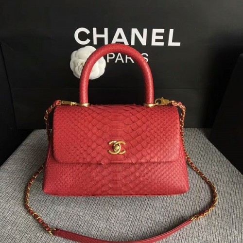 Sac fourre-tout en cuir de python Chanel Original 8119I