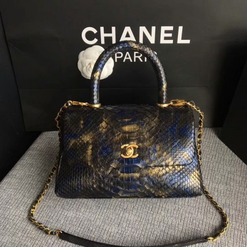 Sac fourre-tout en cuir de python Chanel Original 8119J