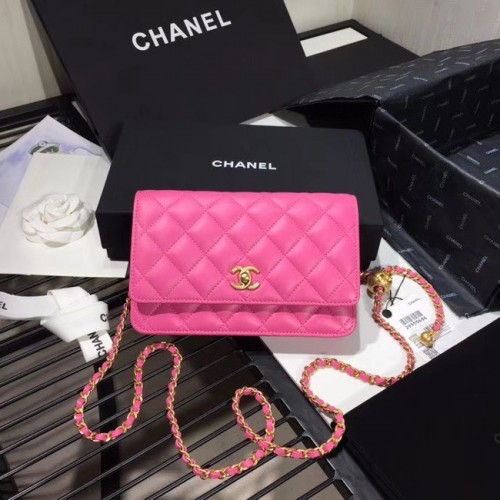 Chanel Original Petit sac à rabat en peau de mouton classique AS33814 rose