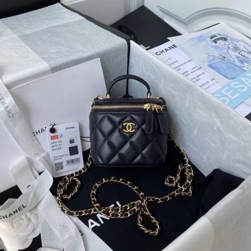 Chanel Original Small sac à main boîte à chaîne classique AP2198 noir