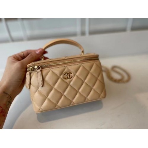 Chanel Original Petit sac à main boîte à chaîne classique AP2199 Abricot