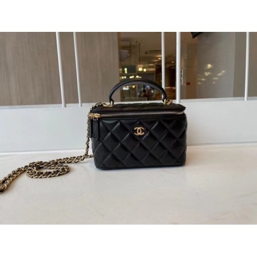 Chanel Original Small sac à main boîte à chaîne classique AP2199 noir