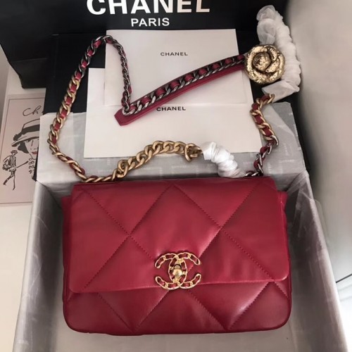 Sac à rabat Chanel 19 AS1160 Rouge