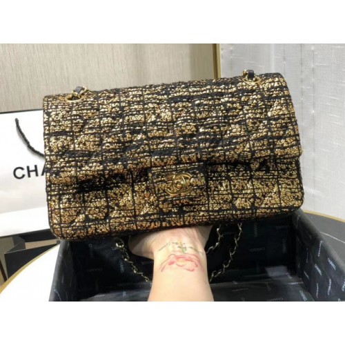 Chanel Original sac à rabat Twill souple A01112 or