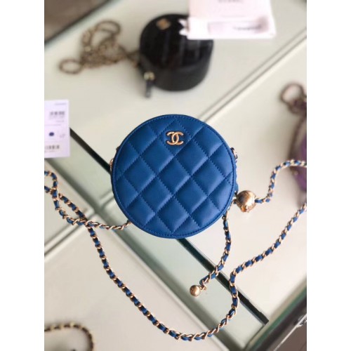 Chanel Original mini sac en peau de mouton AS1449 bleu