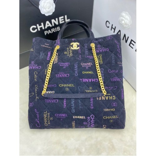 Chanel SAC SHOPPING 2566 bleu foncé