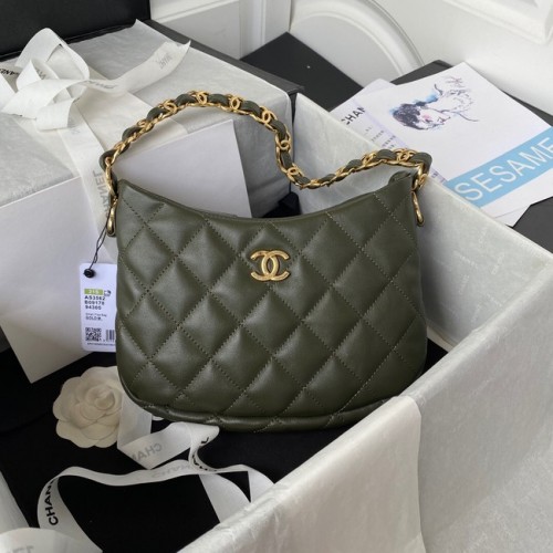 Chanel PETIT SAC Agneau Métal doré AS3562 VERT