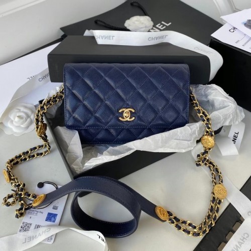 Chanel PETIT SAC À RABAT AP2840 Bleu Royal