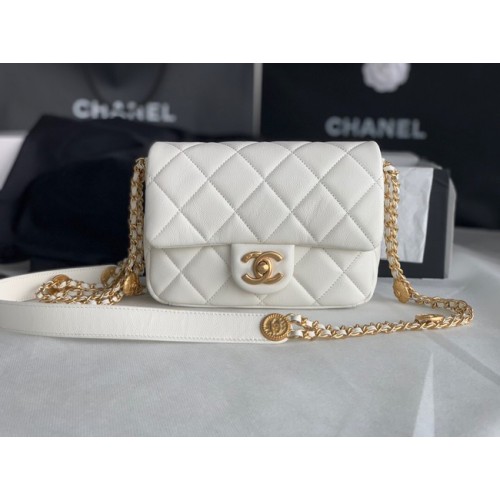Chanel PETIT SAC À RABAT AS3369 blanc