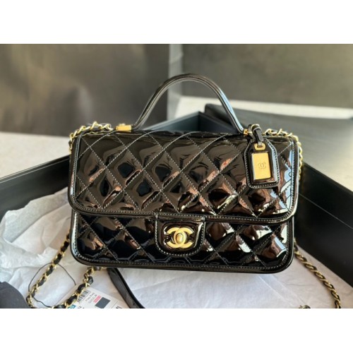 Chanel PETIT SAC À RABAT AVEC POIGNÉE SUPÉRIEURE AS3653 noir