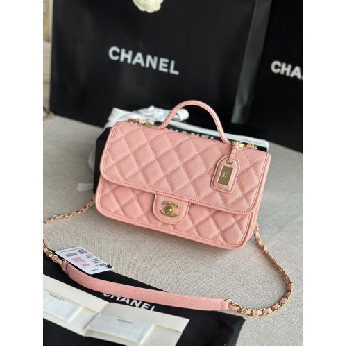 Chanel PETIT SAC À RABAT AVEC POIGNÉE SUPÉRIEURE AS3653 rose